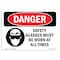 Signmission OSHA Danger, Glasses Must Worn All Times, 14in X 10in Rigid Plastic, 14" W, 10" H, Landscape OS-DS-P-1014-L-1557 - alternate 1
